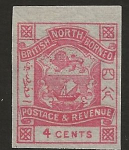 British North Borneo 39 1897  4 cents fine mint hinged