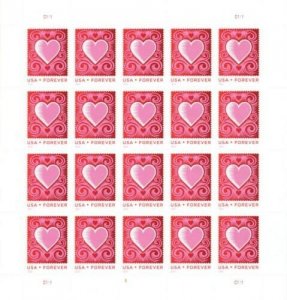 2014 USA Cut Paper Heart FS20 (Scott 4847) MNH