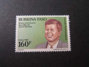 Burkina Faso 1988 Sc 862 John F Kennedy set MNH