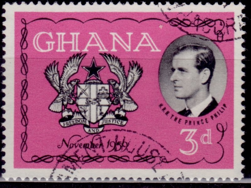 Ghana, 1959, Visit of the Duke of Edinburgh, 3p, used