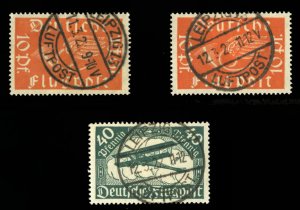 Germany, Air Post #C1-2 (Mi. 111-112) Cat€57.50, 1919 Airpost, set of two, ...