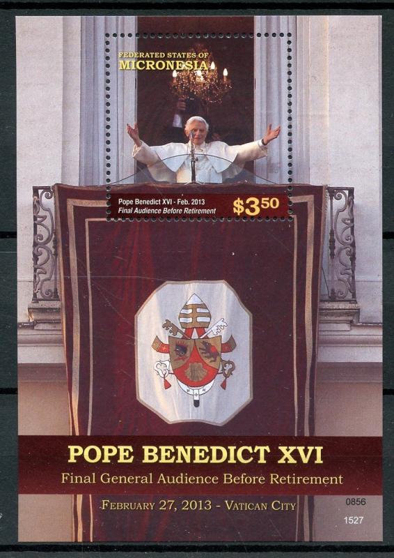 Micronesia 2015 MNH Pope Benedict XVI Final General Audience 1v S/S Stamps