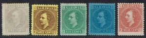 SARAWAK 1871 - 75 RAJA BROOKE RANGE TO 12C NO GUM