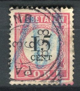 NETHERLANDS; INDIES 1890s early classic Postage Due issue used 15c. value