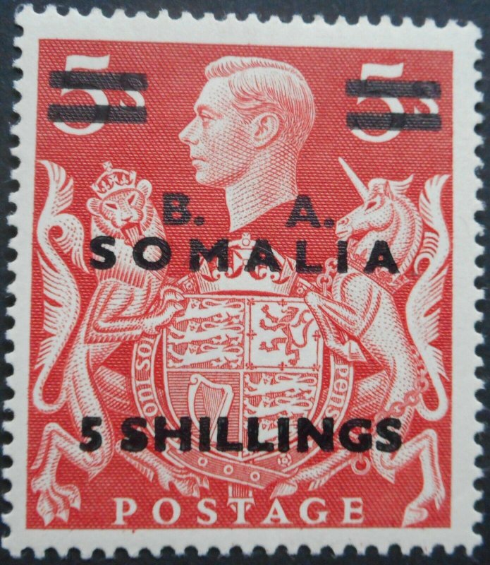 British Forces in Somalia 1950 GVI Five Shillings opt SG S31 mint