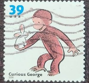 US Scott # 3992; used 39c Curious George from 2006; VF centering