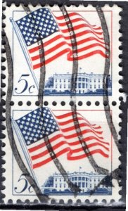 USA; 1963: Sc. # 1208: Used Single Se-Tenant Stamps