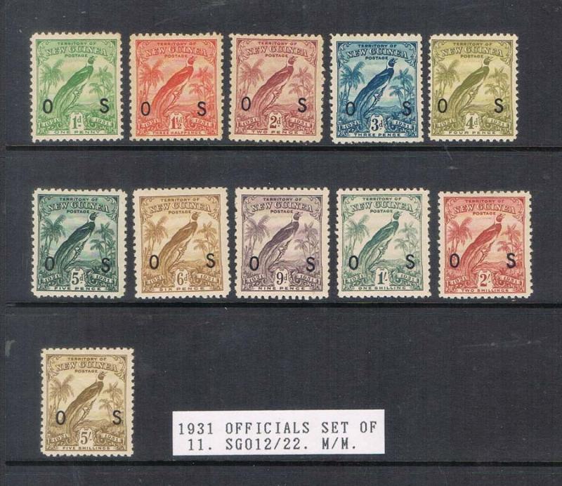 New Guinea 1931 SG O31-O41 set of 11 MH