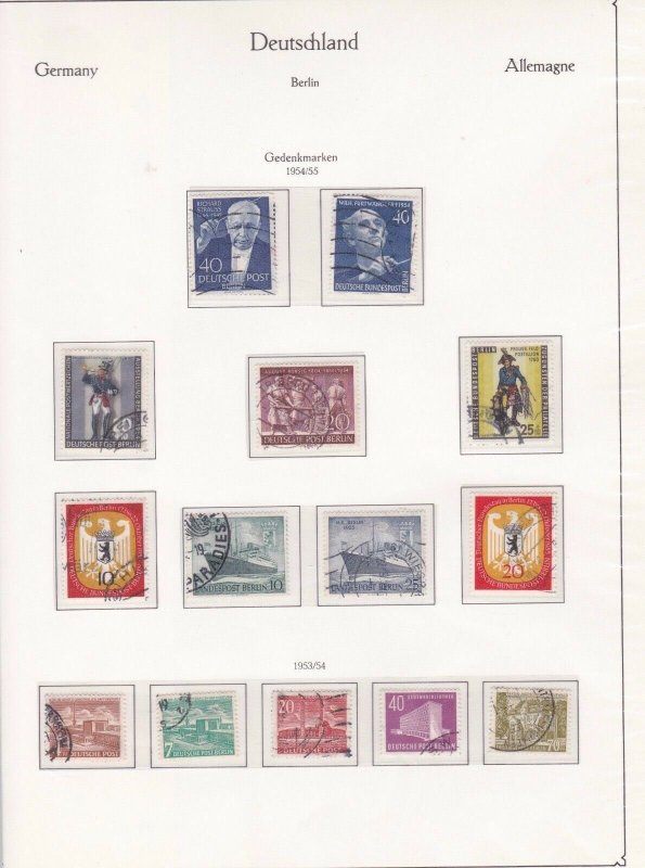 GERMANY BERLIN 1953 -55  USED  STAMPS CAT £126   REF R4172