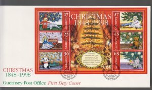 Guernsey 1998 Christmas Miniature Sheet on Official FDC