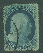 USA SC#20 Franklin, 1c, type II, light cancel