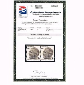 EXCEPTIONAL GENUINE SCOTT #1305 COIL LINE PAIR USED PSE CERT GRADED XF-SUPERB-95