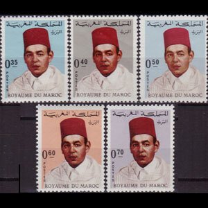 MOROCCO 1968 - Scott# 177-81 King Hassan II 35-70c LH
