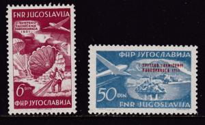 Yugoslavia 1951 1st World Parachute Championships (2) VF/NH(**)