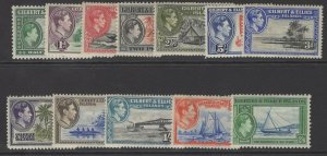 GILBERT & ELLICE IS. SG43/54 1939-55 DEFINITIVE SET MTD MINT