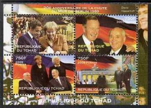 CHAD - 2009 - Fall of Berlin Wall, 20th Anniv - Perf 4v Sheet-MNH-Private Issue