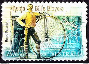 AUSTRALIA 2014 QEII 70c Multicoloured, Bush Ballads-Mulga Bills Bicycle Self ...