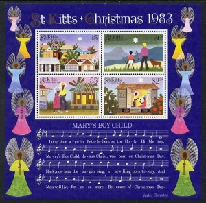 ST. KITTS - 1983 - Christmas - Perf Min Sheet - Mint Never Hinged