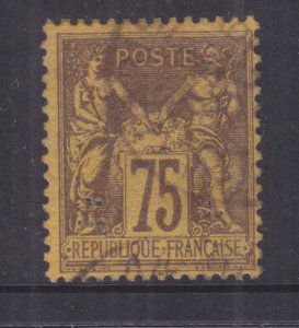 FRANCE, 1890 Peace & Commerce, 75c. Brown on Orange, used.