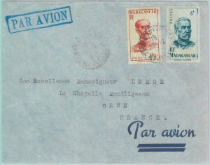 88882 - MADAGASCAR - Postal History - AIRMAIL  COVER to FRANCE  1950'S