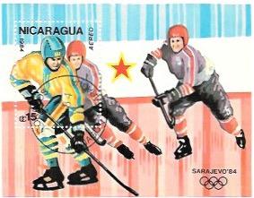 Nicaragua Souvenir Sheet  1984 Winter Olympics, Jugoslavia