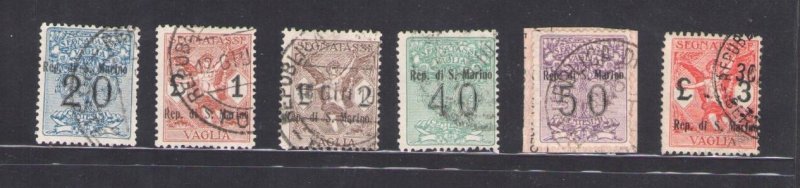 1924 SAN MARINO, Taxes and Vaglia, No. 1/6 - Used - Chile Certified