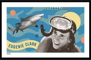 US Eugenie Clark Imperf NDC Single Stamp MNH 2022 Ships after 8 May.