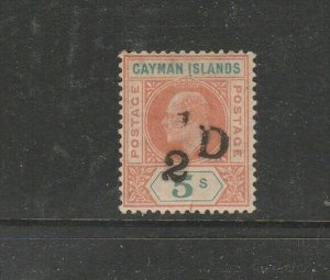 Cayman islands 1907 opt 1/2d on 5/- MM, SG 18