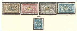 France/Turkey (General Issues) #34-38 Unused Single (Complete Set)