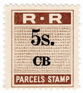 (I.B) Rhodesia Railways : Parcels Stamp 5/- (Chisambe)