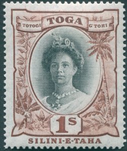 Tonga 1942 1s black & red-brown SG80 unused