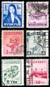 Ryukyu Stamps # 8-13 Used VF