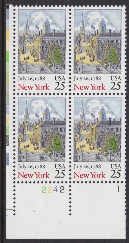 2346 New York Plate Block MNH