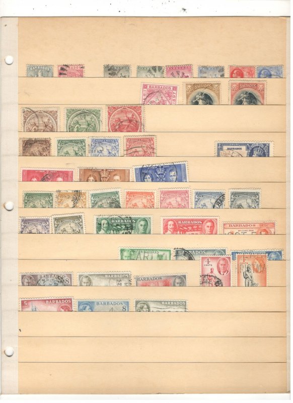 BARBADOS COLLECTION ON STOCK SHEET, MINT/USED