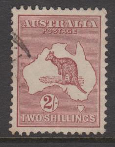Australia 1935 Kangaroo 2 Shilling Red Brown Sc#125 Very Fine Used
