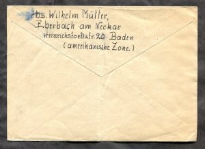 d983 - GERMANY 1947 Allied Occupation CENSORED Cover to Swiss Red Cross