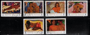 MANAMA Lot Of 6 Used Nudes By Gauguin - Nude Art Paintings On Stamps 13