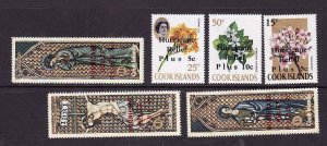 Cook Is.-Sc#B15-20-unused NH set-Semi-Postal-Flowers-Hurricane Relief-1972-B16 h