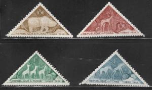 1491:: Chad, 1962, Africa, animals, triangle stamps, postage due