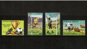 Antigua 1986 - World Football Soccer Winner OVPT Set of 4 Stamp Scott #963-6 MNH