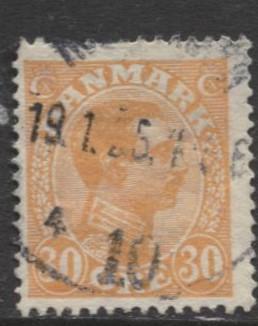 Denmark - Scott 112 - King Christian X Issue -1921 - Used - Single 30o Stamp