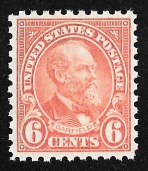 587 6 cent Garfield, Red Orange Stamp mint OG NH VF
