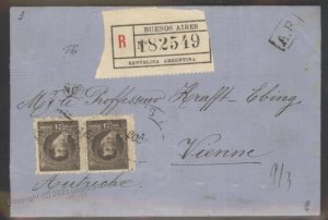 Argentina 1908 AR Buenos Aires To Vienna Austria Cover G112470