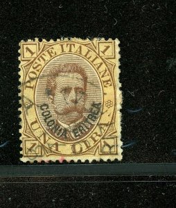 Eritrea #10 (ER878) Brown & Yellow 1 L type b O/P in black, U see note, CV$77.