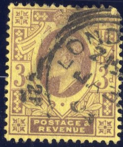 Great Britain 1902-1911 3p dull purple & yellow SC132