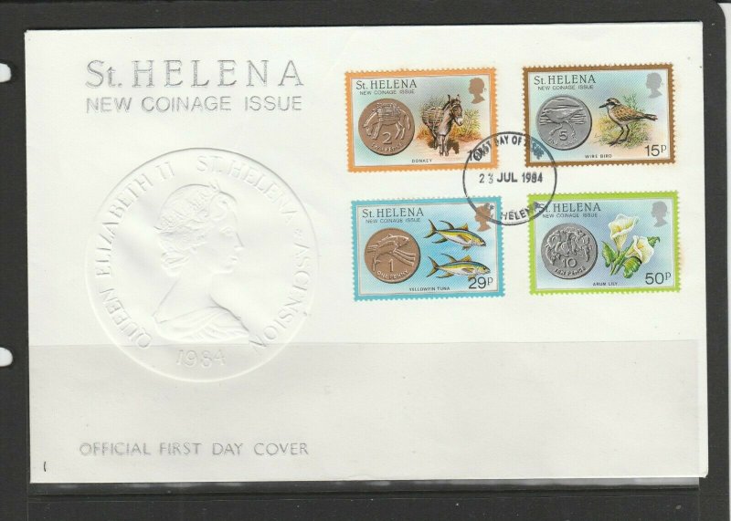 St Helena 1984 Coinage FDC, Illus, Unaddressed, Fine