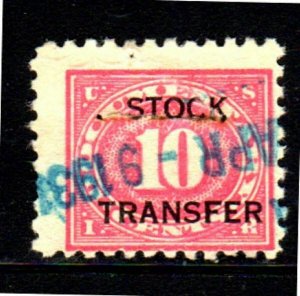 #RD5 10 CENTS STOCK TRANSFER REVENUE STAMP F-VF USED d