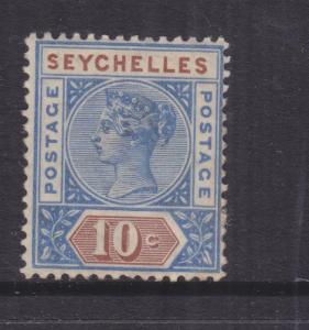 SEYCHELLES, 1890 Die I, 10c. Ultramarine & Brown, lhm.