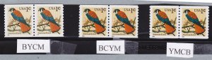 Pair 1c Kestrel US 3044 BYCM , BCYM , YMCB Varieties Lot (3) MNH