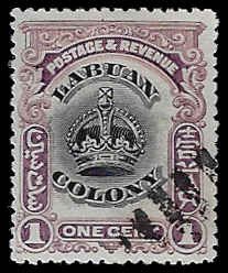 Labuan #99A Used; 1c Crown (1902)